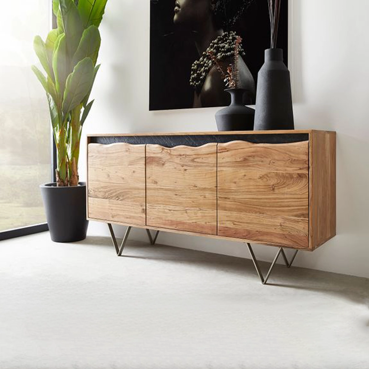 Acacia Nature 3 Doors Tree Edge Sideboard