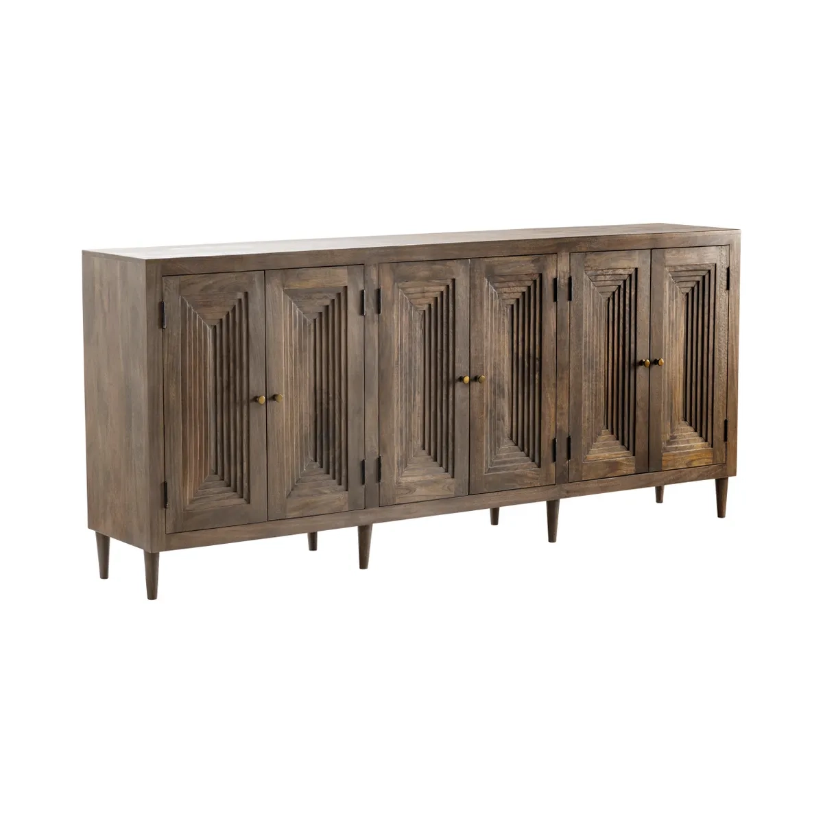 RetroBlend Walnut Glass-Door Sideboard